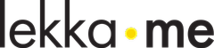 Logo of lekka.me, featuring stylized text with a yellow dot between 'lekka' and '.me'.