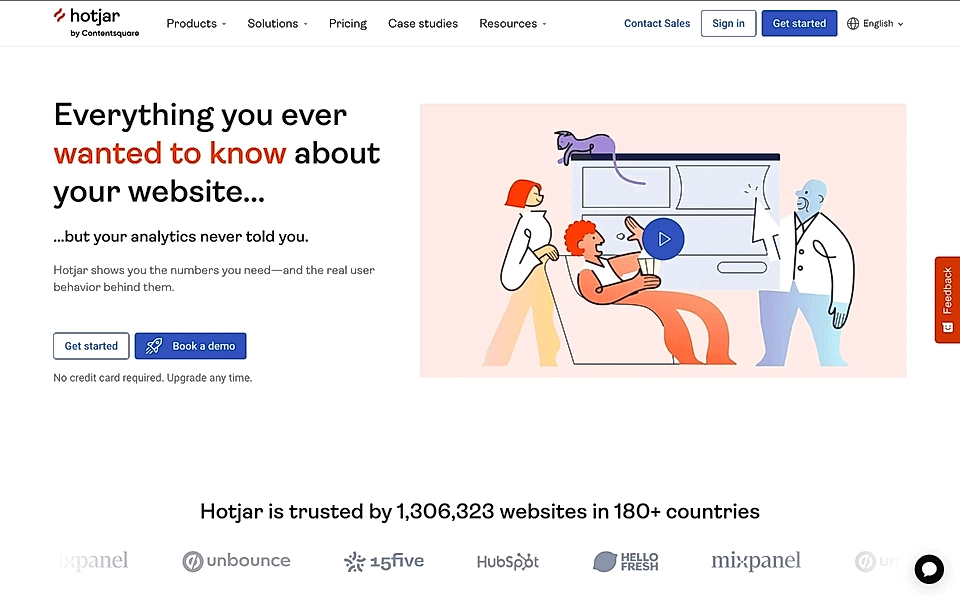 A SaaS website hero example
