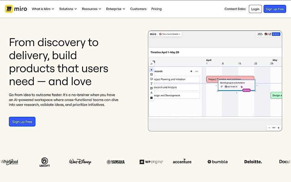 A SaaS landing page hero section example