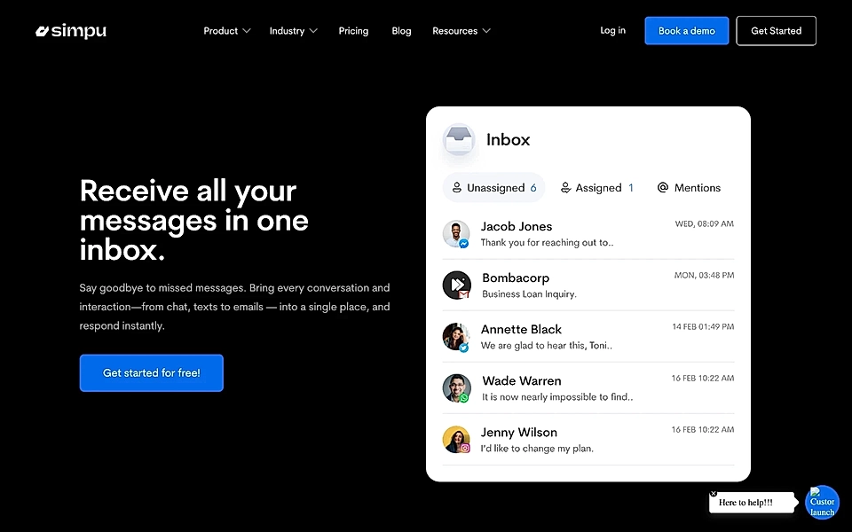 A SaaS landing page hero example