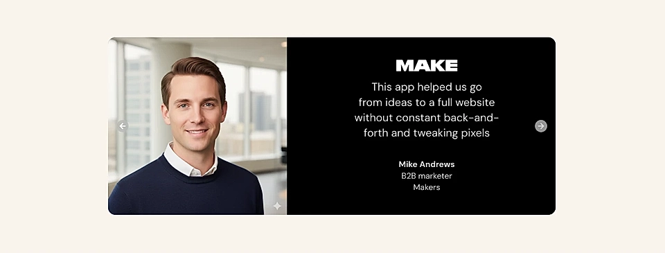 Headshot of a man with short hair, smiling, in a blue sweater, with a blurred city background.