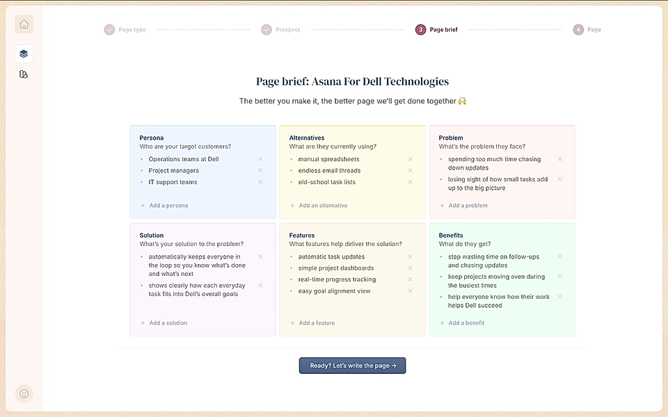 An ABM landing page plan