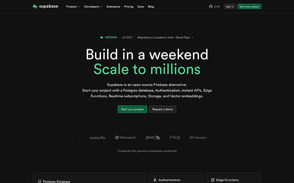 A SaaS landing page hero example