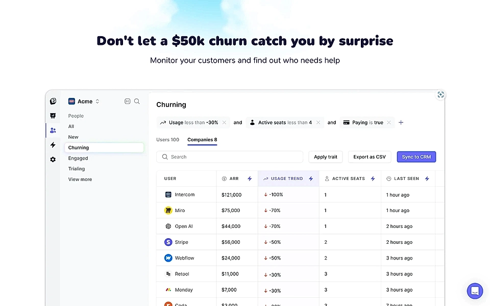 A SaaS landing page benefits section example