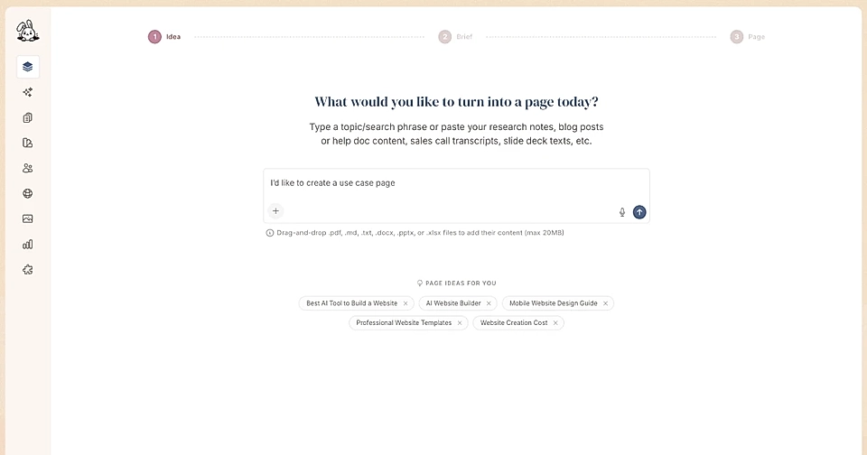 Create a new page view and page recommendations
