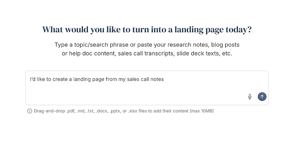 Describing the SaaS landing page topic