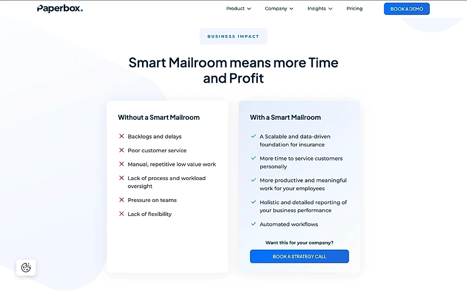 A problem section example on a SaaS landing page
