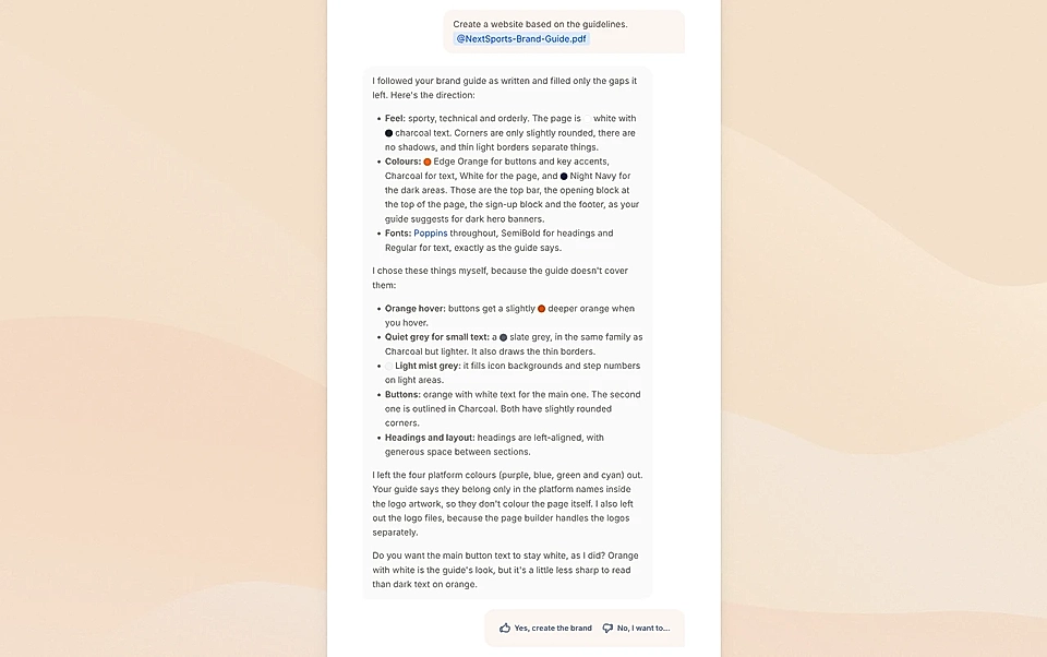 A summary of the brand design suggested by LandingRabbit