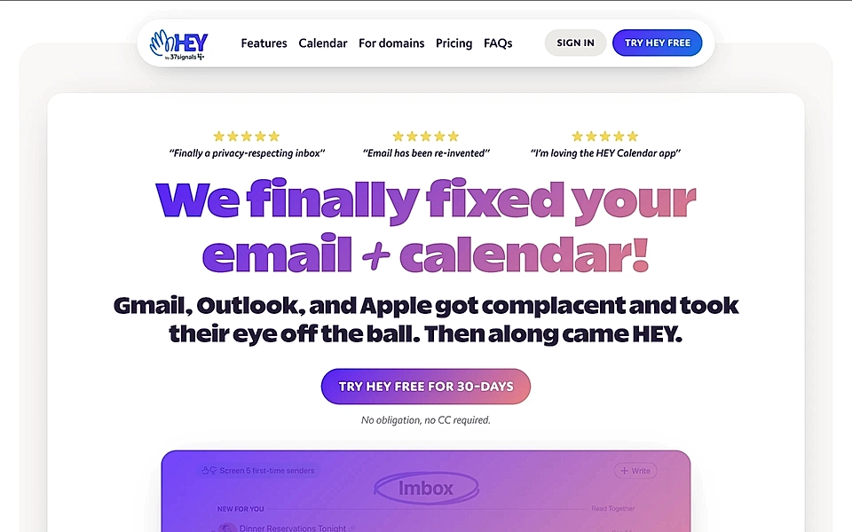 A customer problem copy text in a SaaS website hero section