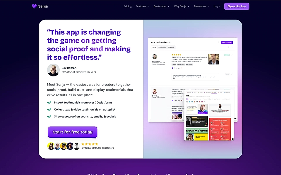 A SaaS website hero example