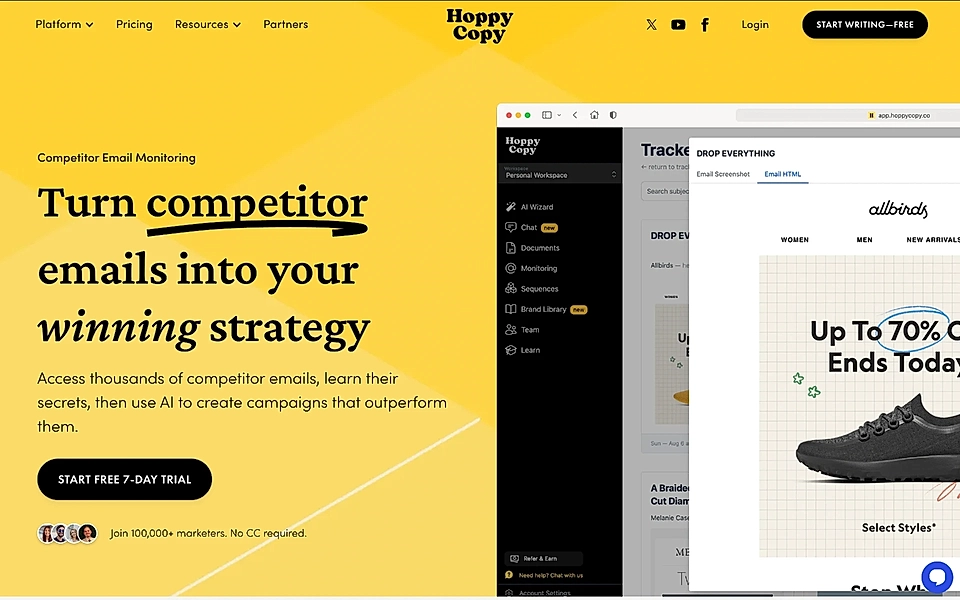 A SaaS page hero example