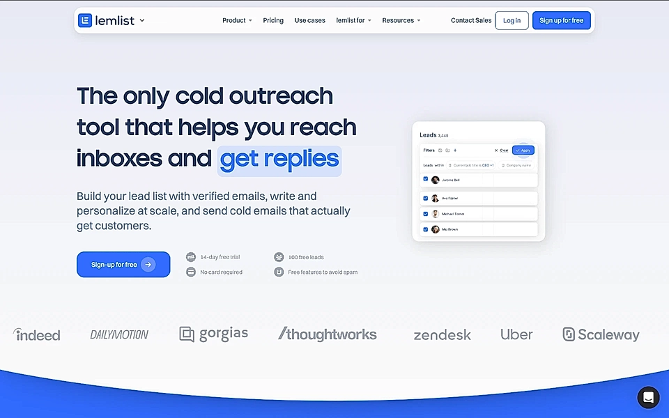 A call-to-action example on a SaaS landing page hero