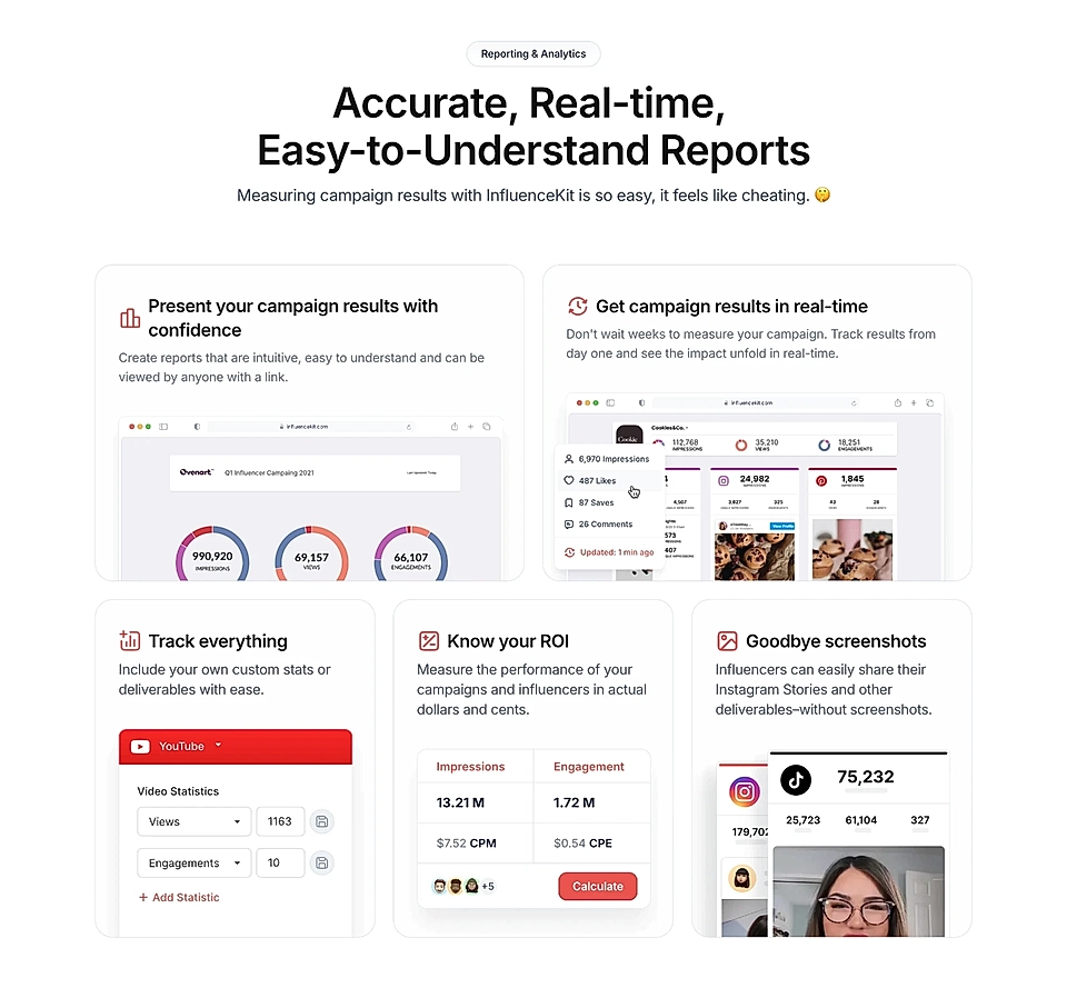 An example of product features section on a SaaS landing page
