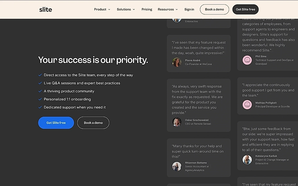 An example of a SaaS landing page call-to-action-section