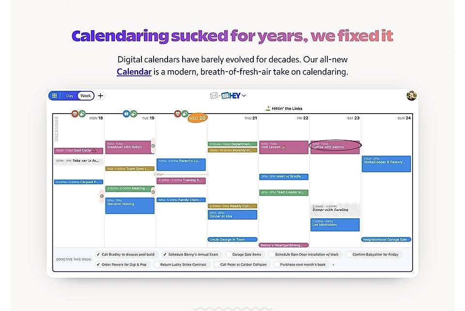 A product features example on a SaaS homepage