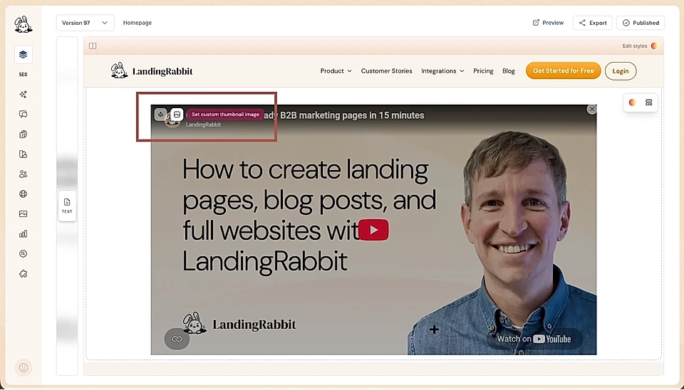 Upload a custom cover image for a YouTube video