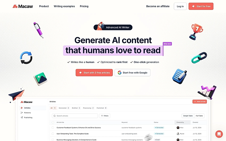 A hero section of a SaaS landing page