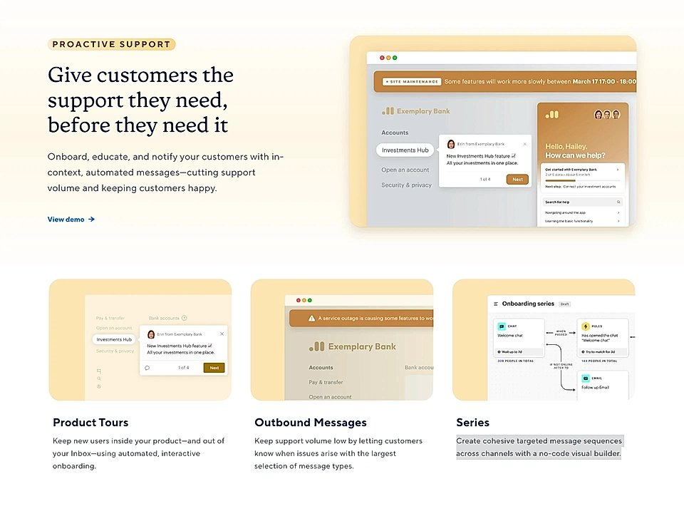 Product features on a Google Ads landing page