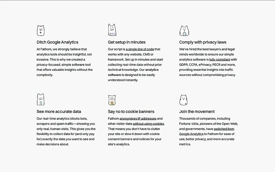 A SaaS landing page benefits section example