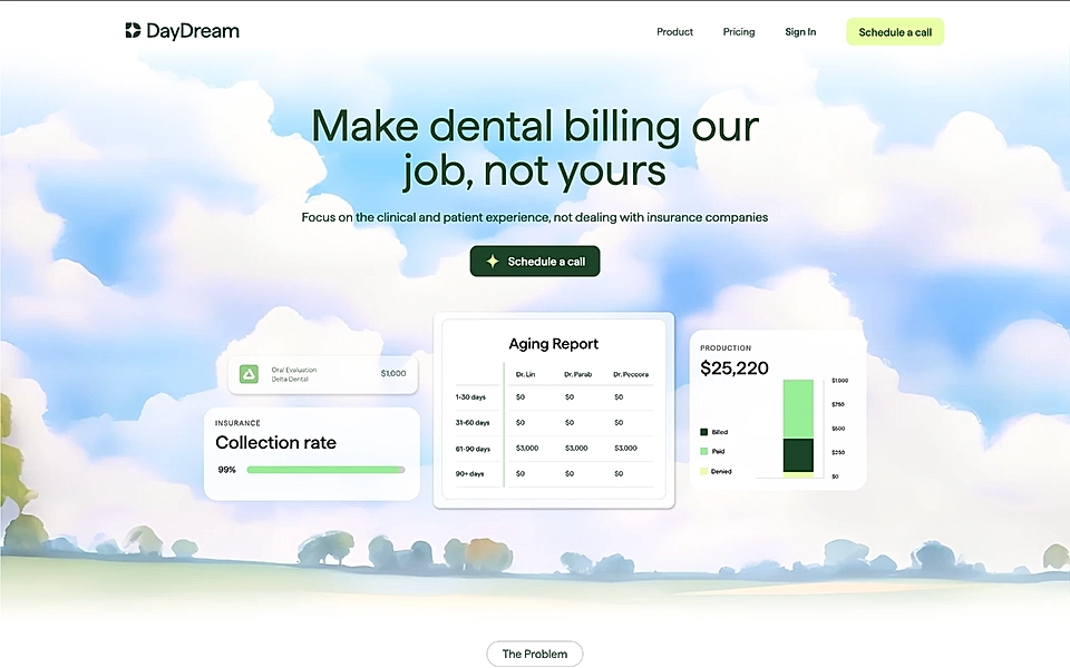 A SaaS website hero text example
