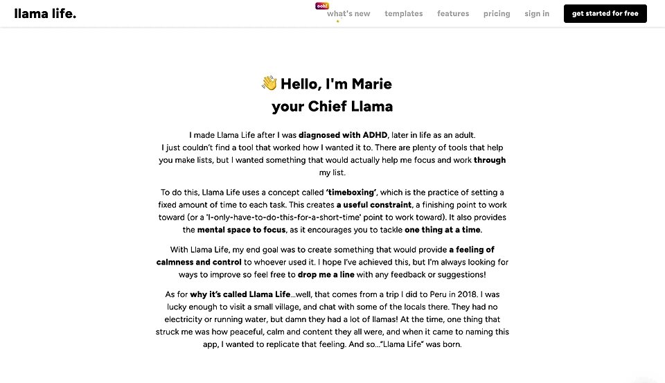 Founder’s story on the SaaS landing page