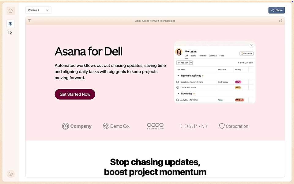 An ABM landing page example