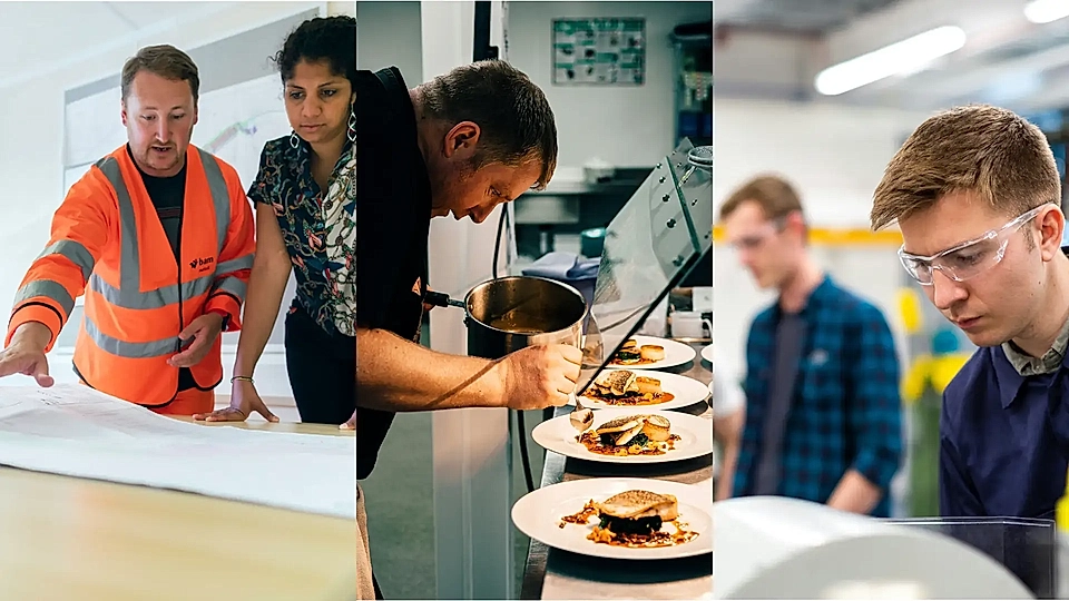 People working in different job roles and real-life environments