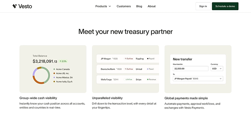 An example of benefits and features in one element on a startup page