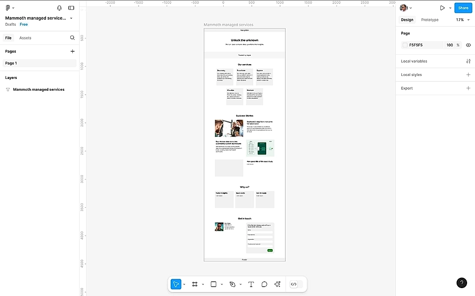 A SaaS landing page wireframe example