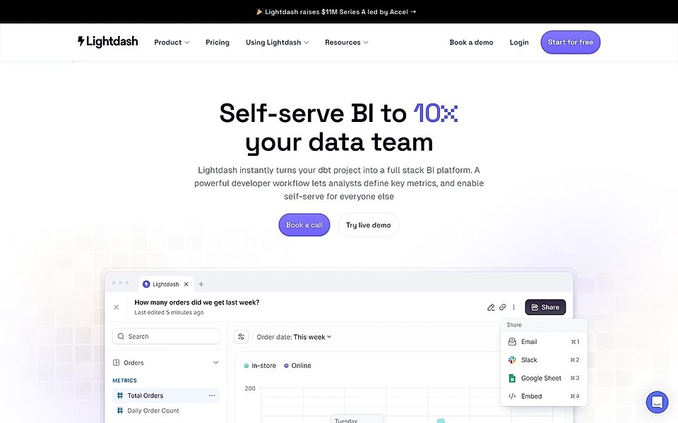 An example of a SaaS hero section
