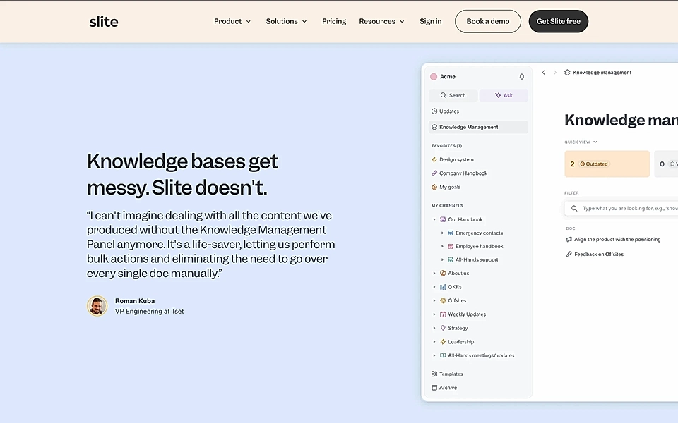 Testimonial on a SaaS website