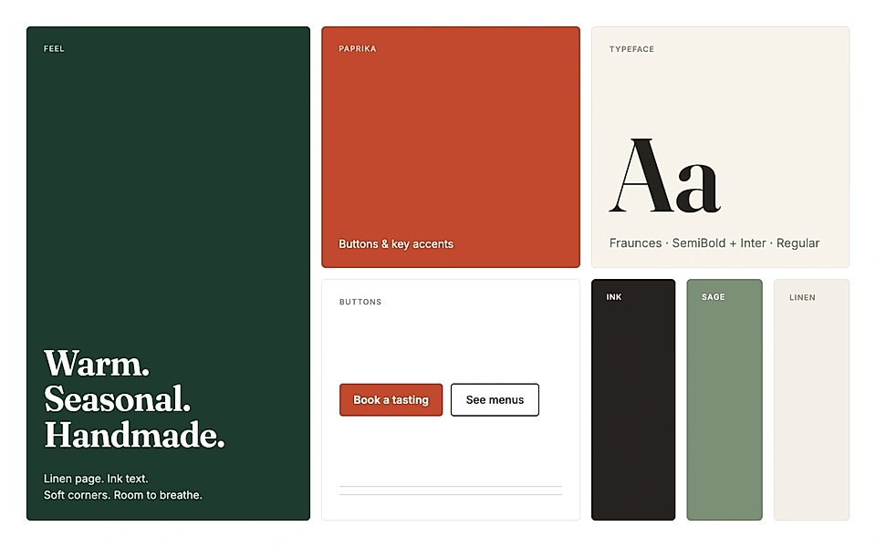 A brand moodboard example