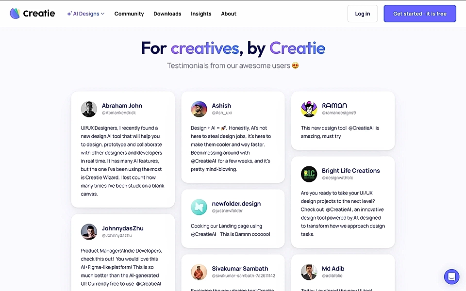 Testimonials embedded on a SaaS website