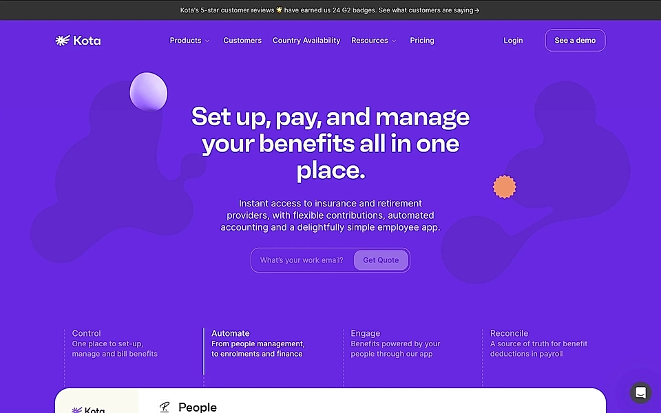 A SaaS landing page hero section example