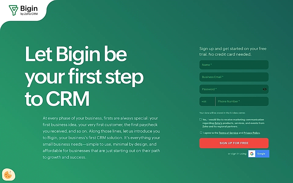 A ppc landing page example for SaaS