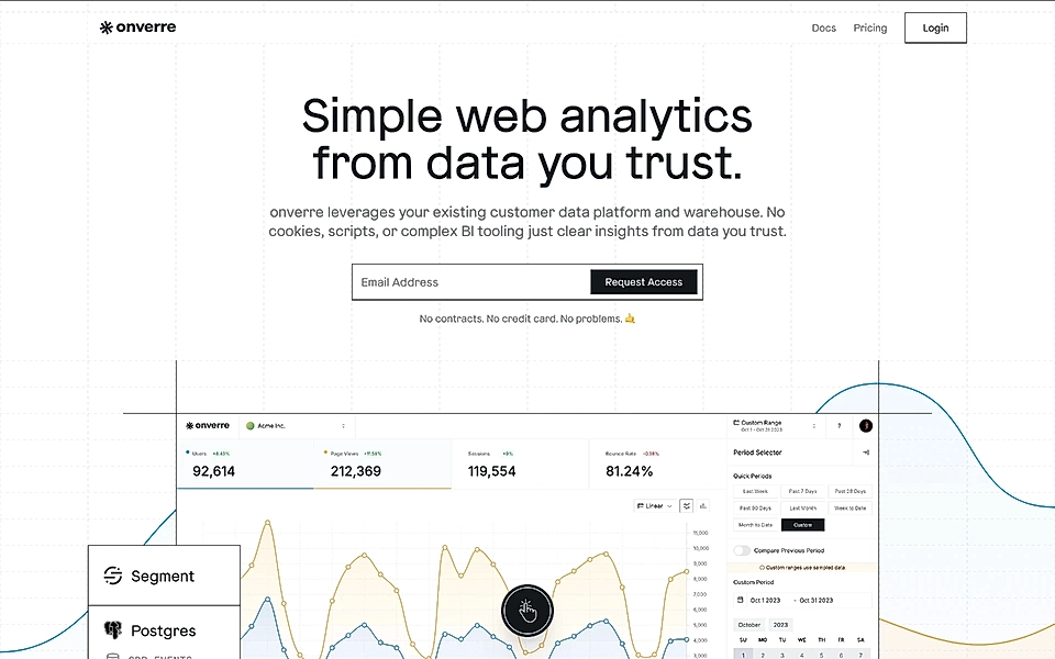 A hero section example on a SaaS landing page
