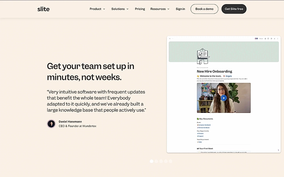 A testimonial on a SaaS website