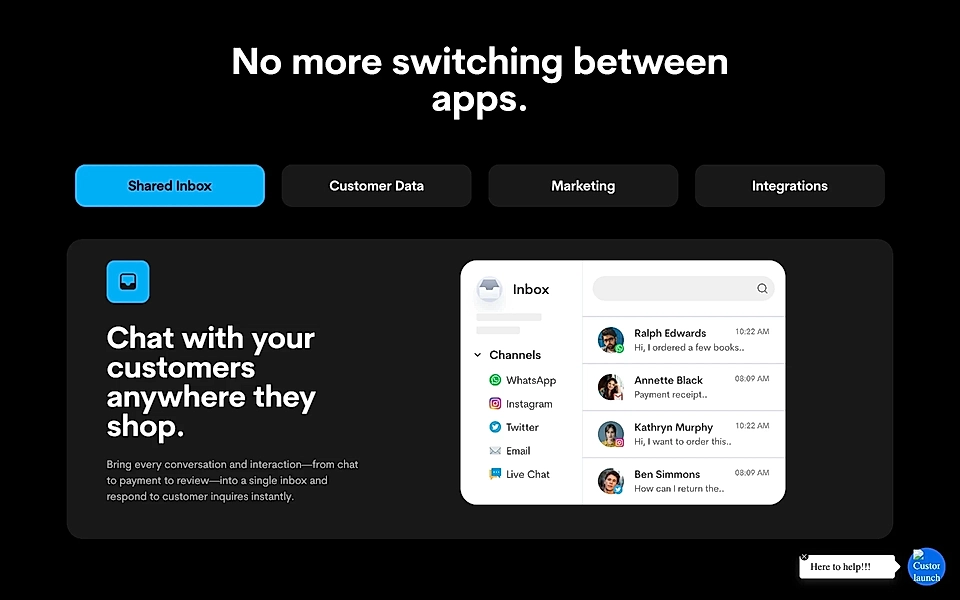 A product features section on a SaaS landing page