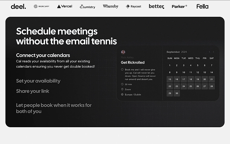 A product features section on a SaaS landing page