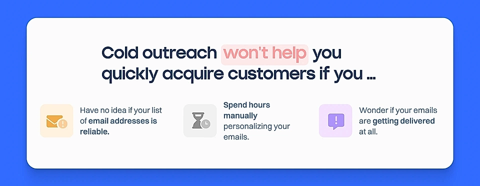 PAS formula: an example of a problem section on a landing page