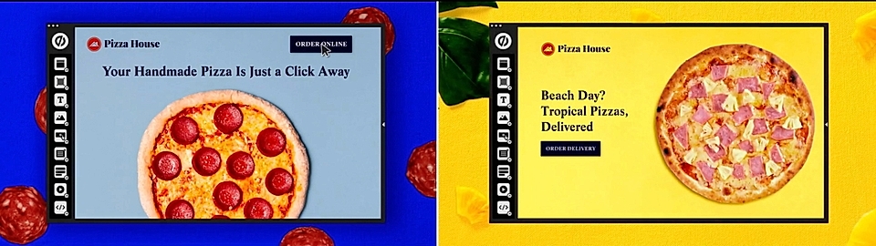 An example of A/B testing and two variations of a page