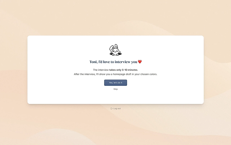 LandingRabbit requests user to join an interview in the sign up