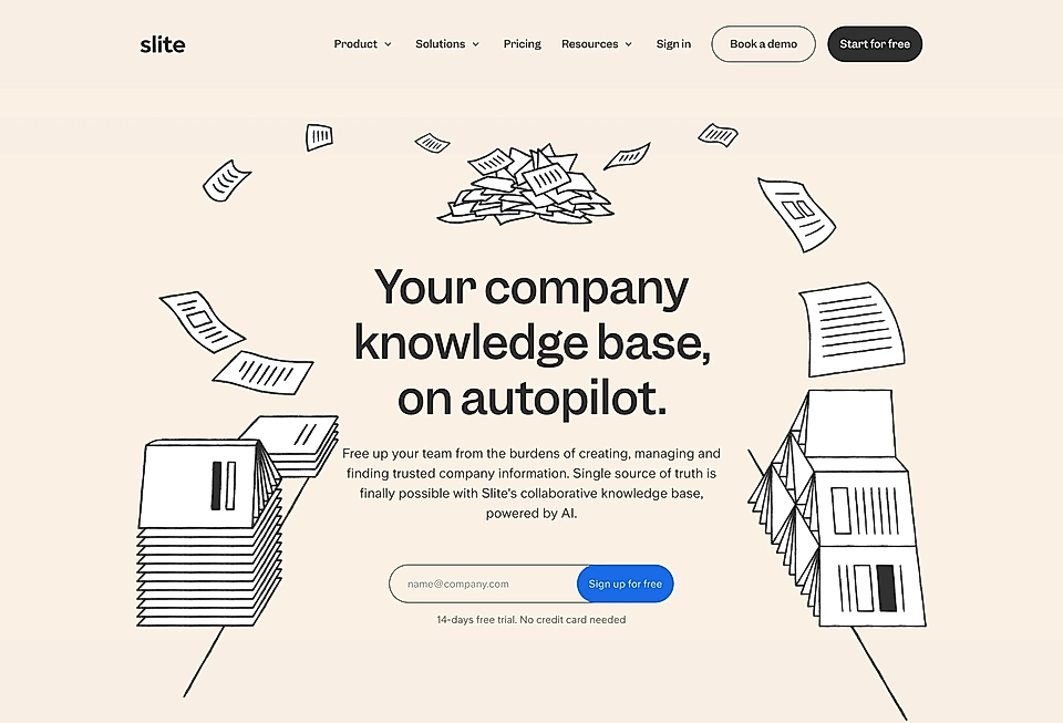 A hero text example on a SaaS landing page