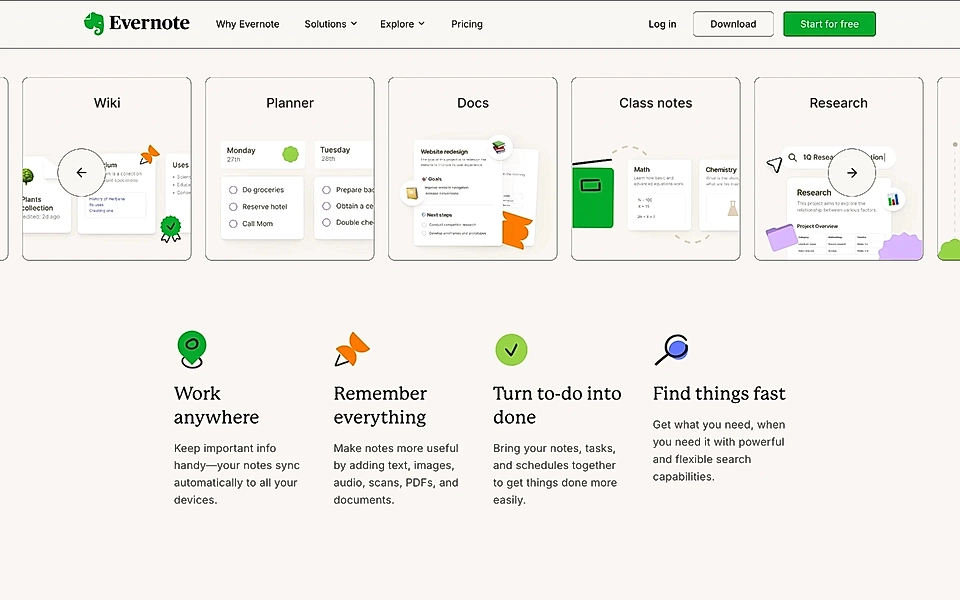 A product features section on a SaaS landing page