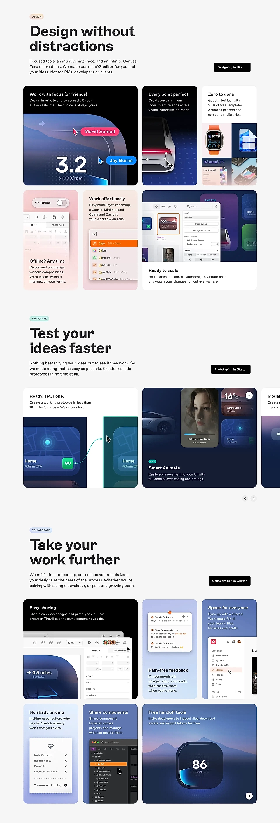 A product features section on a SaaS landing page