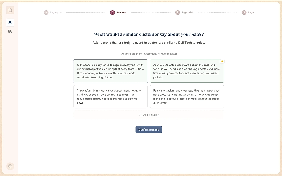 List of reasons why a prospect should consider using a specific SaaS service