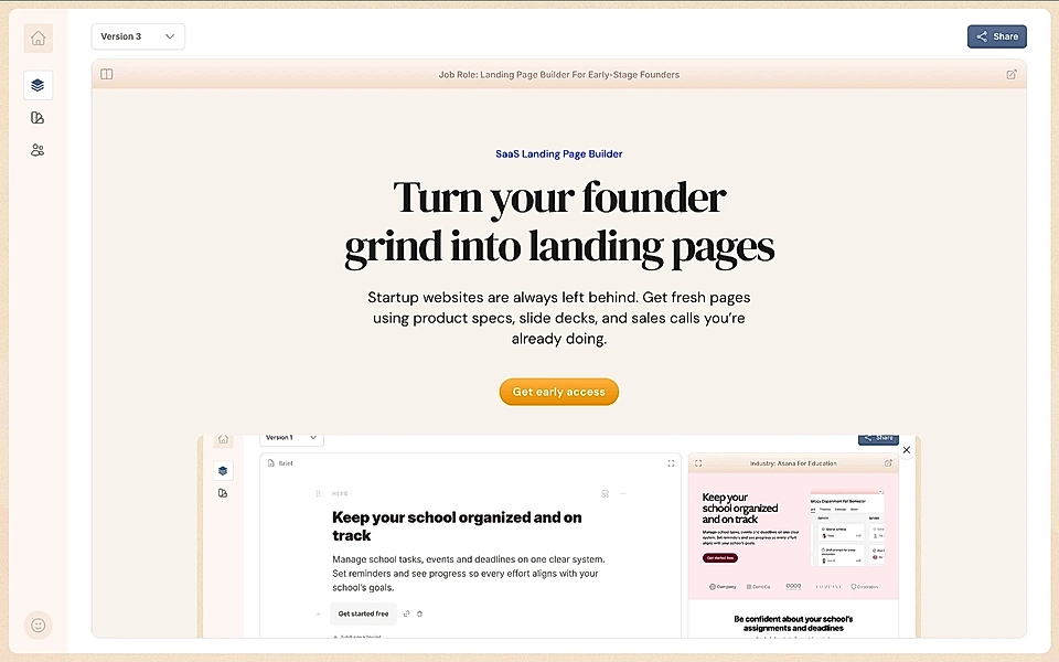 AI-generated SaaS landing page example