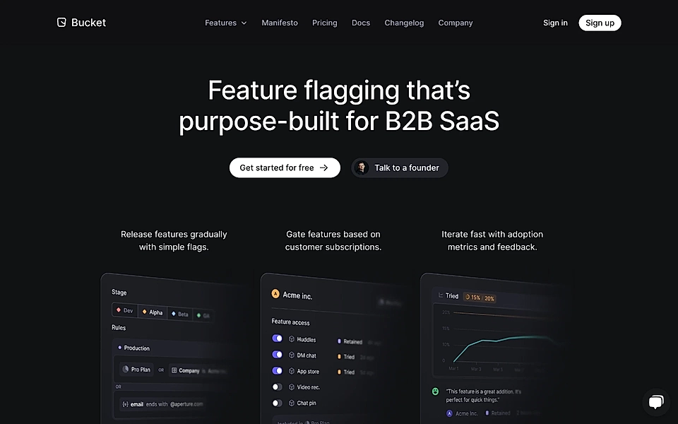 A SaaS landing page hero example