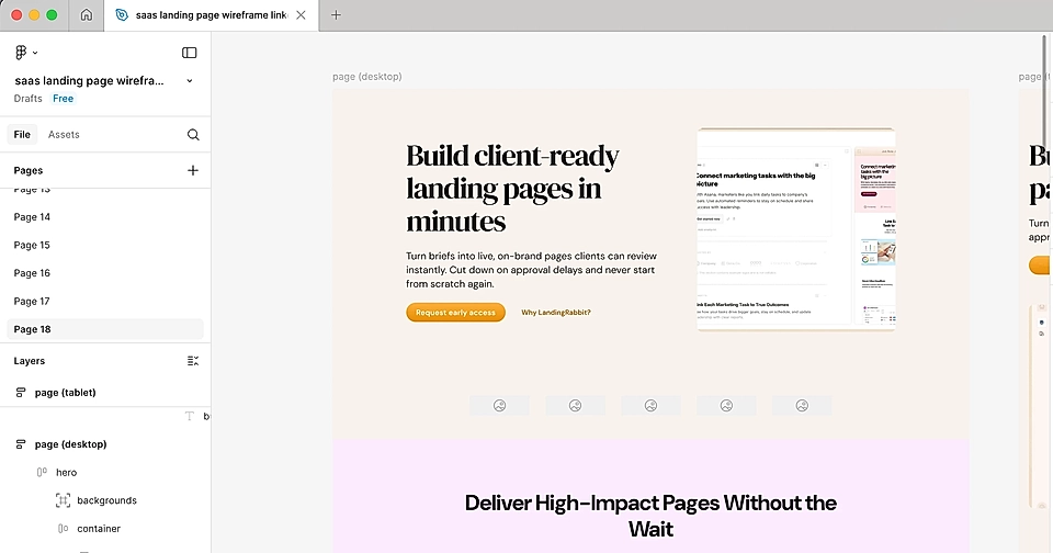 Landing page to Figma integration