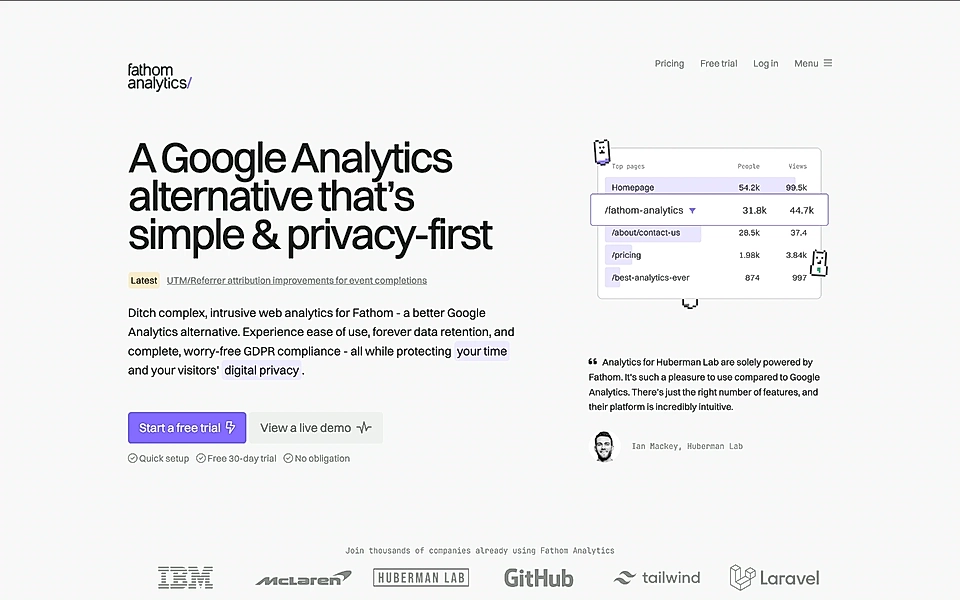 A SaaS landing page hero section